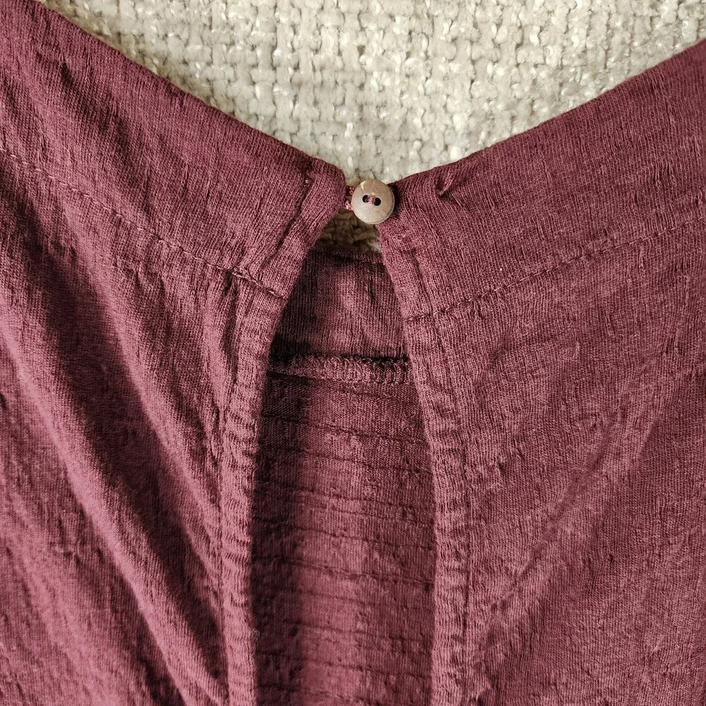 Free People Beach Get Obsessed Babydoll Dress Womens M Burgundy Open Back *Flaw